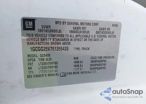 2006 Chevrolet Express Work Van из США, поврежденный, VIN 1GCGG25V761265429